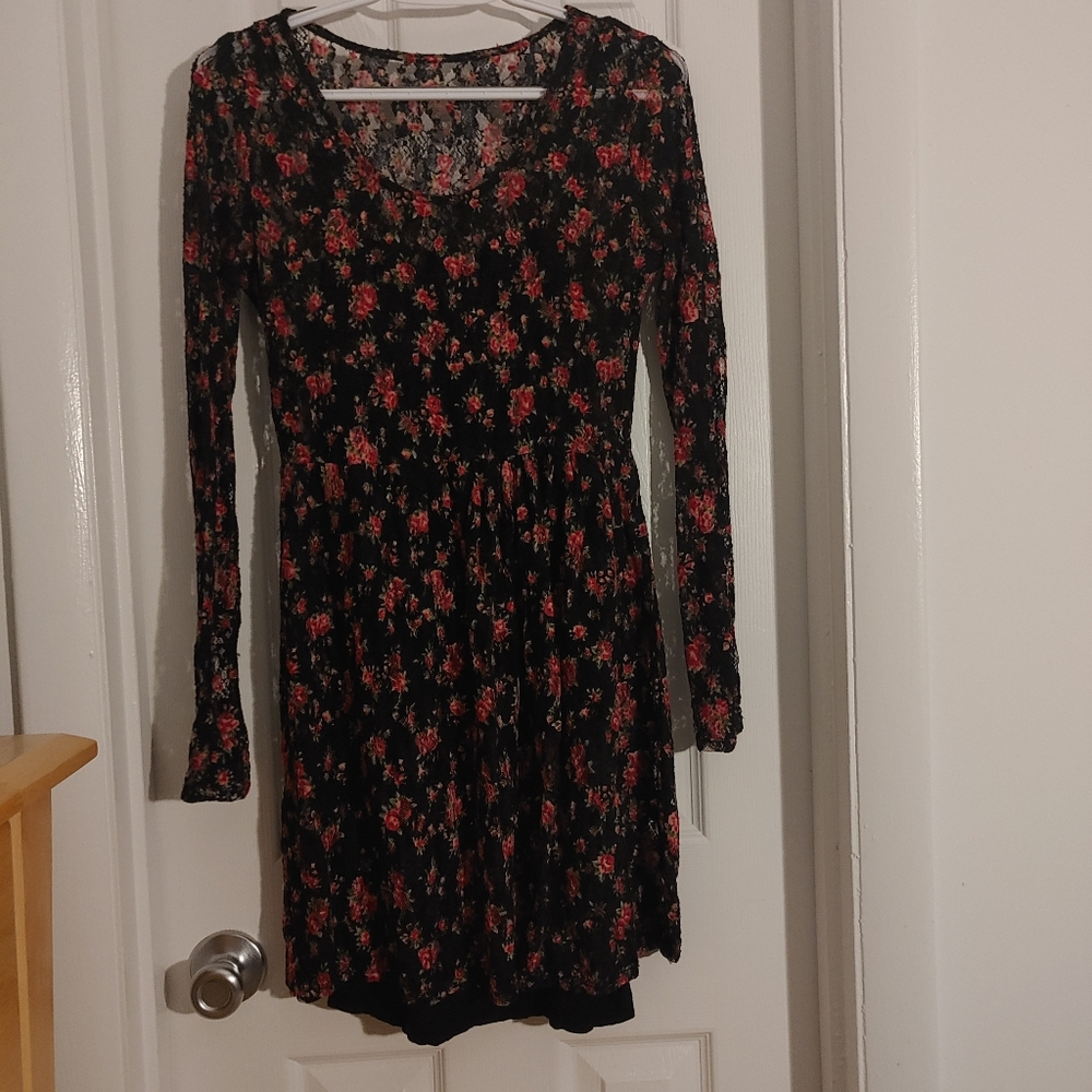 Rose Black Lace Dress